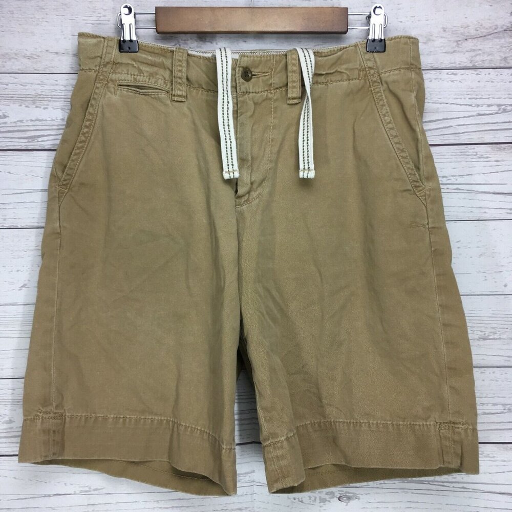 Polo Mens Shorts size‎ 30 Cotton Flat Front Flap Pocket Drawstring Summer Brown